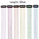 Silver Laser Iridescent Hair Extensions – 12-Piece Clip-In Highlight Strands (High-Temperature Fiber)
