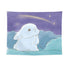 Wishing Bunny Design Wall Tapestry 200x150cm - Soft Plush Fabric Hanging for Bedroom, Living Room, Dorm Decor - Includes Mounting Kit for Easy Installation