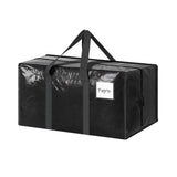 Black extra heavy duty moving bag with reinforced handles and zipper.