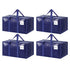 4 Pack Extra Heavy Duty Large Moving Bags with Strong Zipper & Comfortable Handles, Sturdy & Durable Clothes Storage Bags Totes Bins,  Packing Moving Boxes for Clothes, Bedding, Dorm & Travel, Dark Blue