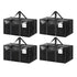 4 Pack Extra Heavy Duty Large Moving Bags with Strong Zipper & Comfortable Handles, Sturdy & Durable Clothes Storage Bags Totes Bins,  Packing Moving Boxes for Clothes, Bedding, Dorm & Travel, Black