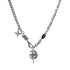 Silver Hip-hop style titanium steel black gemstone spliced ​​star cross necklace, unisex trendy streetwear design collarbone chain