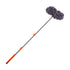 Orange and Grey Telescopic Dual-Head Car Wash Brush with 360° Rotating Chenille Mop Head - Long Handle Auto Cleaning Tool
