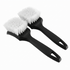 White Car Tire & Detailing Brush  - 2-Pack Stiff Bristle Scrubber for Wheels, Mats, and Upholstery