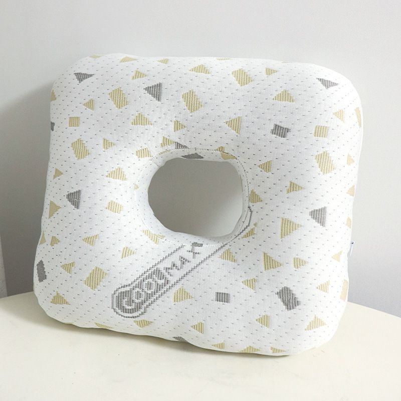 Grey Ear Piercing Pillow - Soft Side Sleeper Cushion with Hollow Center for Pressure Relief, Post-Piercing Care & Comfortable Napping