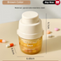 Beige 3-in-1 Pill Cutter, Crusher & Organizer Box with Built-in Water Cup - Portable Medicine Storage Container with Precision Quarter/Half Splitter