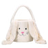 White Cute Plush Bunny Easter Basket with Long Ears and Personalization Option for Kids Egg Hunt and Spring Celebration