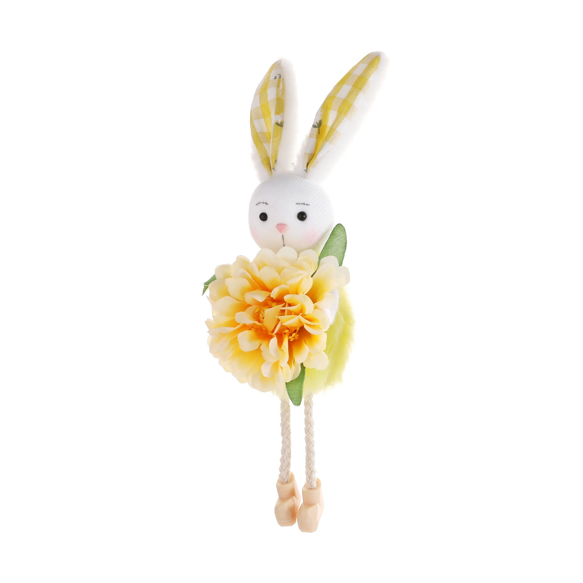 Yellow Easter Bunny Flower Hanging Decoration for Home, Garden or Party Scene