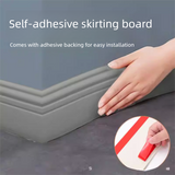 Grey 3-Meter Self-Adhesive Reinforced Skirting Board – 10 cm Wide Wall Decorative Trim for Home Interior