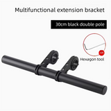 Black 30cm Aluminum Bicycle Handlebar Extension Bracket – Multi-Functional Mount for Bike Accessories