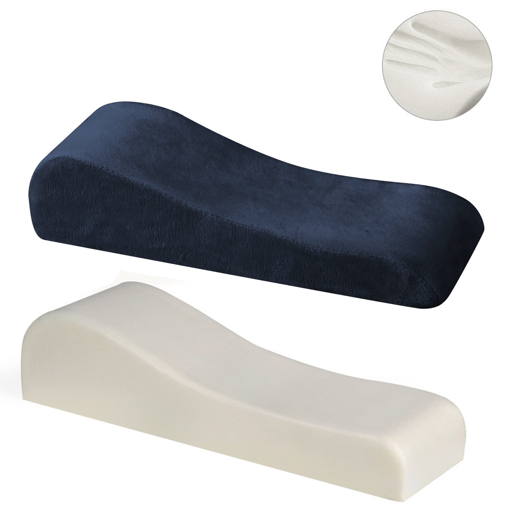 Dark blue 2-Pack Chair Armrest Pad – Memory Foam Elbow Support Cushion for Office and Home Chairs