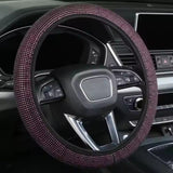 Light purple Crystal Rhinestone Steering Wheel Cover – Elastic Stretch Design with Full Diamond Embellishment
