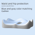 Blue Ergonomic Memory Foam Seat Cushion – Coccyx Relief for Office, Car and Long Sitting