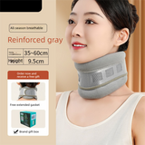 Grey Reinforced Neck Support Brace – Adjustable Cervical Collar with PP Support Strips for Posture Correction and Daily Use