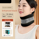 Black Reinforced Neck Support Brace – Adjustable Cervical Collar with PP Support Strips for Posture Correction and Daily Use