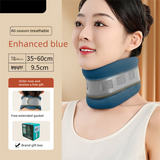 Blue Reinforced Neck Support Brace – Adjustable Cervical Collar with PP Support Strips for Posture Correction and Daily Use