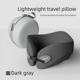 Dark gray Memory Foam U-Shaped Travel Neck Pillow – Ergonomic Support for Airplane, Car, and Office Use