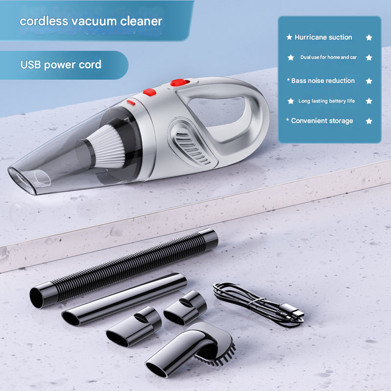 Piano lacquer black Portable Cordless Vacuum Cleaner – High-Power Lithium Battery with Strong Suction for Car and Home Use
