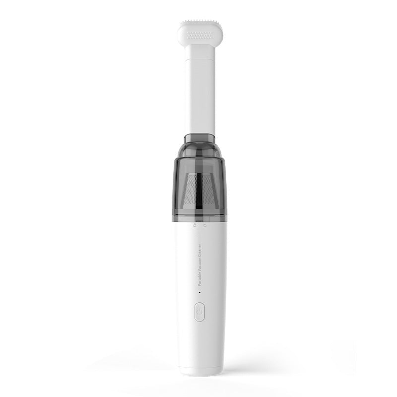 White Portable Wireless Vacuum Cleaner – High-Suction, Dual-Function (Suck & Blow), Type-C Charging, HEPA Filter