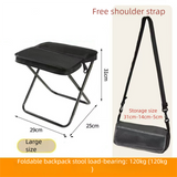 Black Portable Folding Backpack Stool with Carrying Case – Compact, Durable Outdoor Seat for Camping, Hiking, Fishing & Travel(large size)