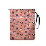Dog Zippered Book Sleeve with Printed Design – Waterproof Protective Cover for Books, Ideal for Readers and Students with Extra Pocket & Carry Strap
