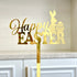 10-Piece Set of Elegant Easter Cake Toppers – Gold Acrylic "Happy Easter" Decorations with Bunny & Egg Designs, Perfect for Party Cakes and Festive Table Settings(Style 3)
