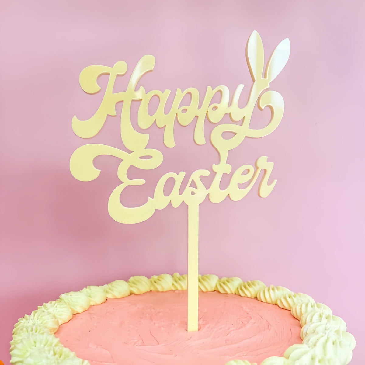 10-Piece Set of Elegant Easter Cake Toppers – Gold Acrylic "Happy Easter" Decorations with Bunny & Egg Designs, Perfect for Party Cakes and Festive Table Settings(Style 8)