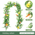 Easter Artificial Garland – 200cm Decorative Vine with Eggs, Carrots, Flowers and Leaves for Table Centerpiece or Party Decoration