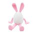 3-Piece Pink rabbit-ear white egg Easter Figurine Set – Identical Poseable Egg-Shaped Toys for Holiday Display and Interactive Play