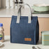 2-Piece navy blue Vertical Lunch Tote Set – Compact Insulated Meal Bag with Large Capacity and Durable Handle for Daily Use