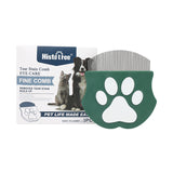 Olive green Pet Grooming Comb – Fine-Toothed Flea Remover with Non-Slip Grip for Cats and Dogs