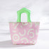 Pink Insulated Lunch Bag – Multi-Color Printed Tote with Padded Handle for Students & Office Workers