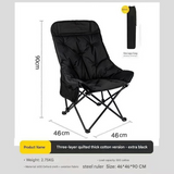 Black Fixed High-Back Folding Chair – 46cm Wide Seat, 90cm Height, 250kg Load Capacity with Carry Bag