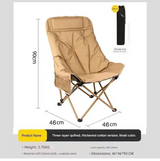Khaki Fixed High-Back Folding Chair – 46cm Wide Seat, 90cm Height, 250kg Load Capacity with Carry Bag