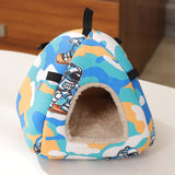 Graffiti Space Soft Shelter for Small Mammals – Hanging & Floor Use, Waterproof Surface, Easy Clean(Size: S)