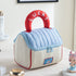 Red and blue Large Capacity Cosmetic Bag – Quilted Design with Dual-Zipper and Soft Handle for Travel & Daily Use