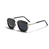 Gold and black Rectangular Sunglasses – Classic Frame Design with Adjustable Nose Pads for Daily Wear