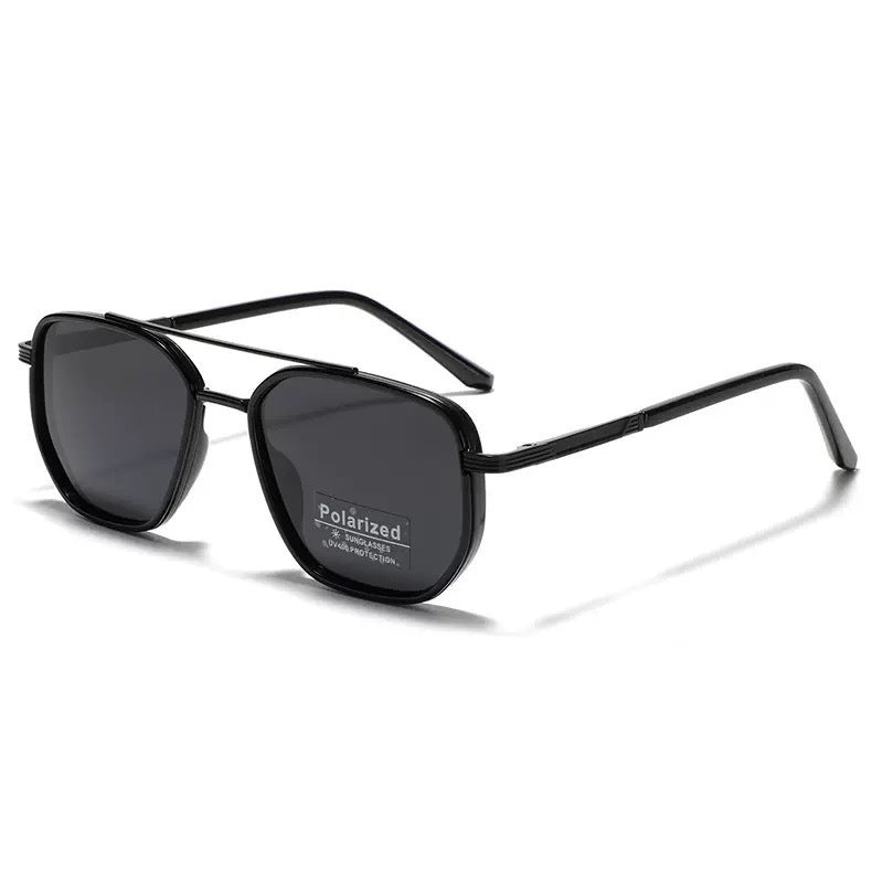 Matte black Rectangular Sunglasses – Classic Frame Design with Adjustable Nose Pads for Daily Wear