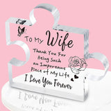 Interlocking Puzzle-Shaped Desktop Decor – 10.5cm Square Display Piece for Home or Gifting(Wife)