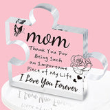 Interlocking Puzzle-Shaped Desktop Decor – 10.5cm Square Display Piece for Home or Gifting(Mom)