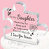 Interlocking Puzzle-Shaped Desktop Decor – 10.5cm Square Display Piece for Home or Gifting(Daughter)