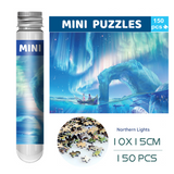 2 PCS 150-Piece Mini Puzzle in Reusable Tube – Compact Jigsaw for Home or Travel, Frame Not Included(118-Northern Lights)
