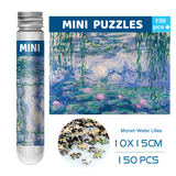 2 PCS 150-Piece Mini Puzzle in Reusable Tube – Compact Jigsaw for Home or Travel, Frame Not Included(132-Water lily)