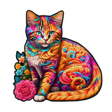 Irregular-Shaped Puzzle – A3 Size (33×43cm), 210-Piece Design, 4mm Thickness, Compact Packaging(Curly-haired cat)