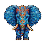 Irregular-Shaped Puzzle – A3 Size (33×43cm), 210-Piece Design, 4mm Thickness, Compact Packaging(Glacier Blue Elephant)