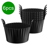 Black Silicone Egg Poaching Mold – 6-Pack, Heat-Resistant, with Side Handles for Air Fryer, Oven, Microwave and Multi-Cooker Use
