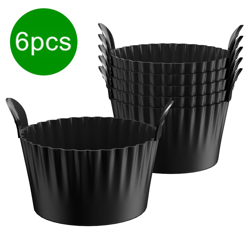 Black Silicone Egg Poaching Mold – 6-Pack, Heat-Resistant, with Side Handles for Air Fryer, Oven, Microwave and Multi-Cooker Use