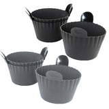 Silicone Egg Poaching Mold – 6-Pack (3 Gray + 3 Black), Heat-Resistant with Side Handles for Air Fryer, Oven and Microwave