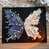 Crystal Feather Butterfly DIY Craft Kit – Handmade Art Material Set with Natural Feathers, Beads and Frame for Home Decoration or Gift Making