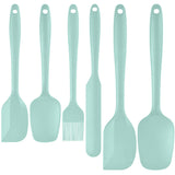 6-Piece Green Silicone Spatula Set – Heat-Resistant, Non-Scratch Kitchen Tools with Integrated Metal Reinforcement, Dishwasher Safe, for Cooking, Mixing, and Baking